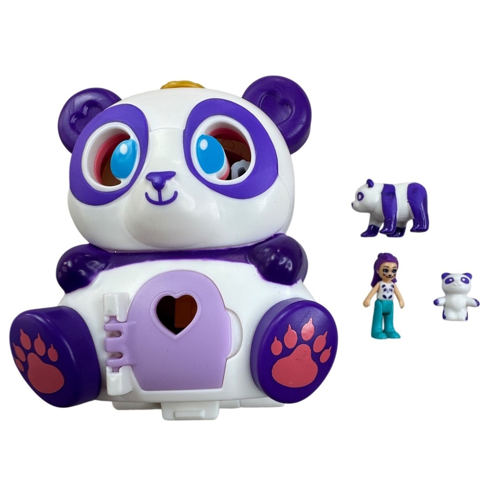 Polly Pocket On-the-Go Panda Compact Playset with Micro Doll and 2 Panda Figures